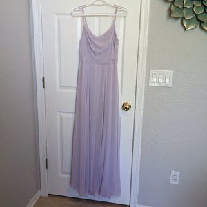 BETTER than NEW! David's Bridal Cowl Neck Chiffon Gown | IRIS | 2 | F20235